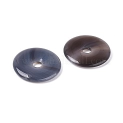 天然なグレーアゲートの大きなペンダント  ドーナツ/円盤チャーム  49~50.5x6.5~8mm  穴：9~11mm&nbsp;G-T144-43H