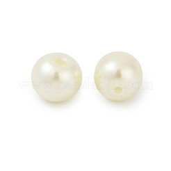 ガラスパールビーズ連売り  ラウンド  パールカラーの  乳白色  8.5x7.5mm  穴：1.6mm  約694個/500g&nbsp;HY-XCP0001-21