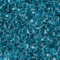 内側が透明な色のガラスシードビーズ  双円錐形  ティール  4x3~3.5mm  穴：1.4~1.6mm  約：7500個/ 450 G&nbsp;SEED-T007-20A-05