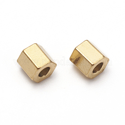 イオンプレーティング（IP）304ステンレススチールスペーサービーズ  六角  ゴールドカラー  4.5x4.5x4mm  穴：1.8mm&nbsp;X-STAS-D170-04A-G