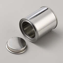 蓋付き鉄製の空のペンキ缶  コラム  プラチナ  66x54mm  内径：38mm&nbsp;AJEW-WH0166-91P