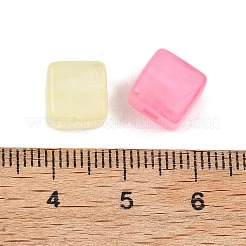 透明なアクリルビーズ  キューブ  ツートン  ミックスカラー  8.5x8.5x8.5mm  穴：2.5mm  約780個/500g&nbsp;MACR-K361-23