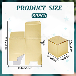 正方形の折りたたみ紙キャンディー収納ボックス  お菓子の包装ケース  ゴールデンロッド  7.5x7.5x7.5cm&nbsp;CON-WH0106-03