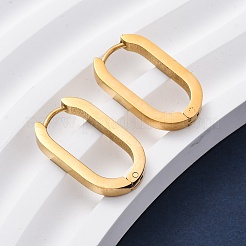 304ステンレススチール製ハギーフープピアス  オーバル  ゴールドカラー  21.5x12x3mm  ピン：1mm&nbsp;STAS-H156-11C-G
