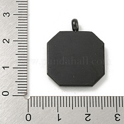 304ステンレスペンダント  黒のアクリルで  八角形チャーム  ブラック  25x20x3mm  穴：3mm&nbsp;STAS-F307-16EB