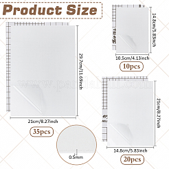 3 スタイルのペットプラスチックラミネートシート  長方形  ホワイト  14.8~29.7x10.5~21x0.05cm&nbsp;FIND-WH0152-712