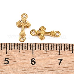 304ステンレススチールコネクタチャーム  クロスリンク  イオンプレーティング（ip）  長持ちメッキ  18KGP本金メッキ  12x6x3mm  穴：1mm&nbsp;SA-CBA302A-03G