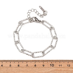 304ステンレススチールペーパークリップチェーンブレスレット、女性用、男性用  ステンレス鋼色  6-1/4インチ（16cm）&nbsp;BJEW-A048-01P