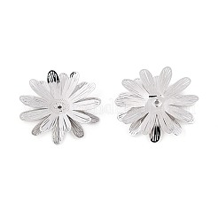 真鍮製ビーズキャップ  花  プラチナ  24.5~25x23.5~24x4~5mm  穴：0.9~1mm&nbsp;KK-N278-12P