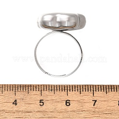 304ステンレススチール製調節可能な指輪  花  ステンレス鋼色  内径：17.2mm&nbsp;RJEW-H244-02P