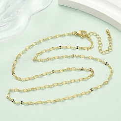 2.5mmの真鍮ダップチェーンネックレス  カドミウムフリー＆鉛フリー  長持ちメッキ  ラックめっき  18KGP本金メッキ  17.32インチ（44cm）&nbsp;NJEW-P339-02A-G