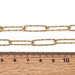 5mm 304ステンレススチール製テクスチャード加工ペーパークリップチェーンネックレス（女性用・男性用）  イオンプレーティング（ip）  ゴールドカラー  17.44インチ（44.3cm）&nbsp;SA-CBA37BC-20G
