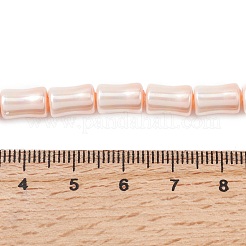 電気メッキ不透明ガラス模造真珠ビーズ連売り  竹の共同  ミスティローズ  10x6mm  穴：1mm  約39個/連  15.55''（39.5センチメートル）&nbsp;EGLA-H113-07A