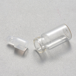 ガラスバイアル  プラスチックプラグ付き  希望のボトル  シードビーズ保管用  透明  28~29x11mm  穴：3mm  容量：1.5ml（0.05液量オンス）&nbsp;CON-N010-01