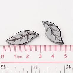 磁気無し合成ヘマタイトペンダント  グレードA  葉  27.5x12x3mm  穴：1mm&nbsp;G-Q894-41