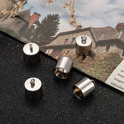 変色しにくい304ステンレススチールコードエンド  コラム  ステンレス鋼色  12~14x11mm  穴：3mm  内径：10mm&nbsp;X-STAS-K004-10mm-01