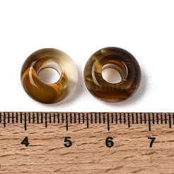 ウォーターメロンストーンのガラスヨーロッパの大きな穴のビーズ  ロンデル  13~14x7~8mm  穴：5mm&nbsp;G-Q442-04