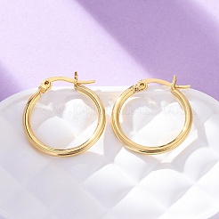 女性のための真鍮のフープピアス  ラックめっき  長持ちメッキ  ラックめっき  鉛フリー＆カドミウムフリー  18KGP本金メッキ  22x21x2mm&nbsp;EJEW-I270-13A-G
