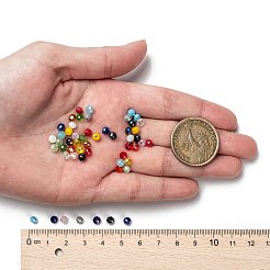 18色の電気メッキガラスビーズ  不透明なソリッドカラー  ABカラーメッキ  多面カット  ロンデル  ミックスカラー  4x3mm  穴：0.4mm  18色  200個/カラー  3600個/箱&nbsp;EGLA-JP0002-03B-4mm
