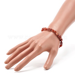 ナチュラルレッドジャスパーナゲッツビーズストレッチブレスレット  内径：2インチ（5.2~5.6cm）&nbsp;BJEW-JB06951-08