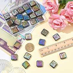 虹色の虹色プリント不透明アクリルビーズ30個  混合スタイル  ミックスカラー  22x22x6mm  穴：3mm&nbsp;OACR-FS0002-70