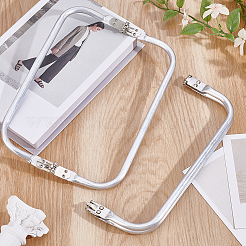 アルミ製バッグハンドル2個  バッグ交換用アクセサリー  銀  9.5x25x2cm&nbsp;FIND-BBC0004-96C