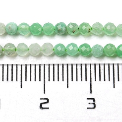 天然クリソプレーズビーズ連売り  多面カット  ラウンド  3mm  穴：0.7mm  約110~111個/連  14.96~15.04''（38~38.2センチメートル）&nbsp;G-A097-A16-03