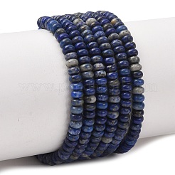 天然石ラピスラズリビーズ連売り  ロンデル  4.5~5x2~2.5mm  穴：0.8mm  約166個/連  15.3インチ（38.5cm）&nbsp;G-P354-10-4x2mm