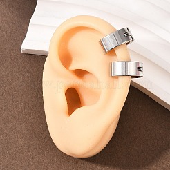 201ステンレススチールカフイヤリング  C字型  304ステンレスピン付き  ステンレス鋼色  13x6mm&nbsp;EJEW-T056-01P-05