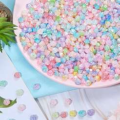 100g ABSプラスチックビーズキャップ  花  カラフル  8x5mm  穴：1mm&nbsp;KY-SZ0001-68
