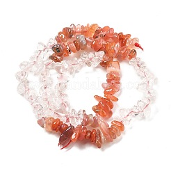 天然水晶とカーネリアンのビーズ連売り  チップ  4~17x4~10x1~8mm  穴：0.8~1mm  約116~131個/連  15.35''~16.14''（39~41センチメートル）&nbsp;G-L610-A29-01