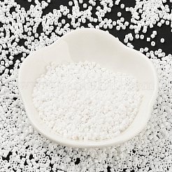 不透明色のガラスシードビーズ  シリンダー  ホワイトスモーク  2x1.5mm  穴：1mm&nbsp;X-SEED-S042-09B-03