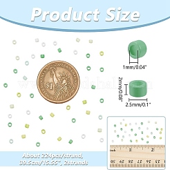 2 連売り 手作りランプワークビーズ 連売り  ディスクビーズ  カラフル  2.5x2mm  穴：1mm  約224個/連&nbsp;LAMP-NB0002-08E