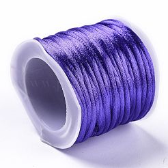 （訳あり商品）  ナイロンサテンのラットテールコード  ブレスレットジュエリー作りのための中国結びマクラメ工芸  スプールに欠陥がある  ミックスカラー  0.5~1mm&nbsp;NWIR-XCP0001-02B