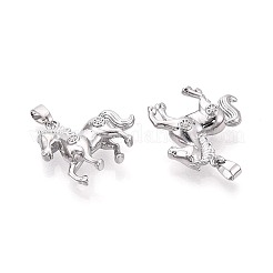 真鍮チャーム  馬のチャーム  プラチナメッキ  19.5x19x6.5mm  穴：4.5x2mm&nbsp;KK-T081-13P