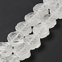 天然石クオーツクリスタルビーズ連売り  水晶  ローズ  14x7.5~8mm  穴：1.2mm  約28~29個/連  15.16''（38.5~41.5センチメートル）&nbsp;G-D475-01C