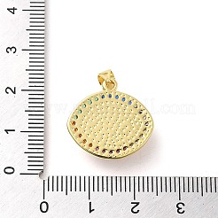 18KGP本金メッキ真鍮チャーム  ガラスやアクリルで  ナザールボンジュウ  19x19x6.5mm  穴：5x3.5mm&nbsp;KK-A198-05G-01