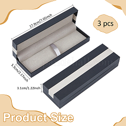 プラスチックペンギフト梱包箱  長方形  ブラック  17.9x5.5x3.1cm&nbsp;CON-WH0001-86A