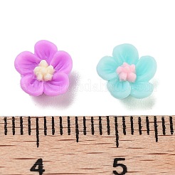 蓄光樹脂デコデンカボション  暗闇で光る  花  ミックスカラー  7.5x3.5mm&nbsp;RESI-K036-31