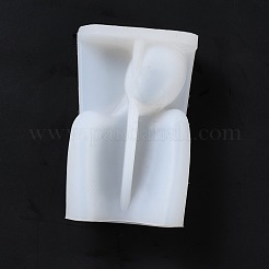 DIY ボーイフレンド キャンドル 3D バスト ポートレート シリコン モールド  半身彫刻の香り付きキャンドル作り  ホワイト  14x8.9x5.7cm  内径：72x21mm。&nbsp;DIY-H001-04