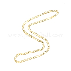 メンズ 201 ステンレススチール フィガロチェーン ネックレス  ゴールドカラー  21.65インチ（55cm）  ワイド：5mm&nbsp;NJEW-N050-A08-5-55G