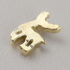 クリスマステーマの合金カボション  ネイルアートの装飾の付属品  ライトゴールド  トナカイの模様  7x4x1.5mm&nbsp;DIY-WH0430-074A-LG