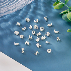 スターリングシルバーの中空イニシャルビーズ6個925個  銀  文字x  5.5~6x3.5~4x3mm  穴：3.5~4x1.3~1.7mm&nbsp;STER-TA0001-53X
