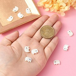 10 個の天然トロキッドシェル/トロキッドシェルビーズ  象  貝殻色  9.5x11x2~3mm  穴：0.8mm&nbsp;SSHEL-CJ0001-16