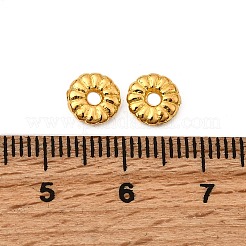 チベット風スペーサービーズ  カドミウムフリー＆ニッケルフリー＆鉛フリー  ドーナツ  ゴールドカラー  7x2mm  穴：2mm&nbsp;TIBEB-S030-G-FF