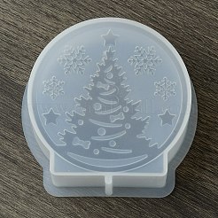 Diyのシリコーンキャンドル型  クリスマステーマの樹脂鋳造型  UVレジン用  エポキシ樹脂工芸品作り  ホワイト  78x77x26mm&nbsp;DIY-A055-02E