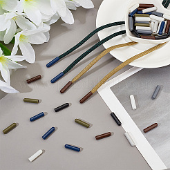 靴ひも用プラスチックアグレット70スタイル7個  靴紐の先端の頭  コラム  ミックスカラー  20x2~5mm  内径：3.5mm  10個/スタイル&nbsp;KY-PH0001-84
