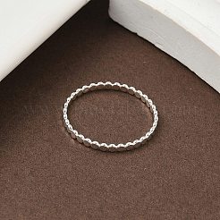 女性用スターリングシルバーフラットビーズ指輪925個  プレーンバンドリング  銀  1.8mm  内径：18.2mm&nbsp;RJEW-NH0002-01C-S