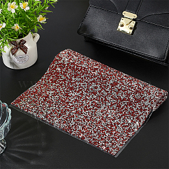 長方形プラスチックホットフィックスラインストーン  パッチにアイロン  ドレスシューズ衣服装飾  ルビー  400x240x2mm&nbsp;DIY-WH0349-339D