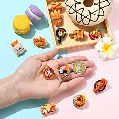 パンをテーマにした樹脂ピン12個、12スタイル  バックパック用合金ラペルピンバック  混合図形  ミックスカラー  17.5~31.5x19.5~33.5mm  1個/スタイル&nbsp;JEWB-CJ0003-09